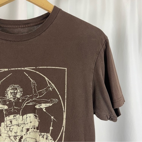 Vitruvian Man On Drums Small Graphic Shirt Davinci Drummer Band Musician Rock - Picture 6 of 6
